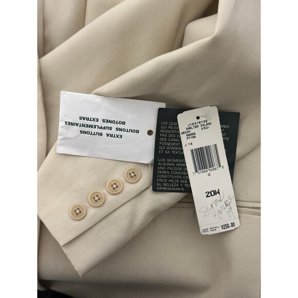 VTG 90s NWT Lauren Ralph Lauren Cream Silk Blend Blazer 20W Designer Classic - Picture 9 of 16